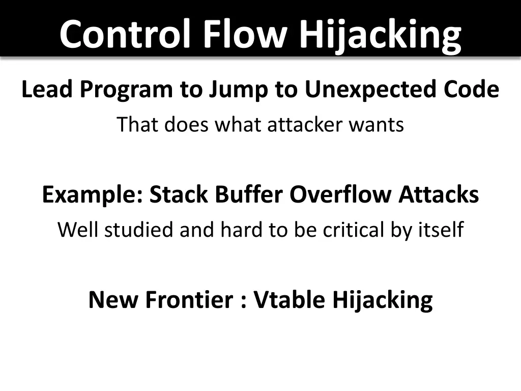 control flow hijacking