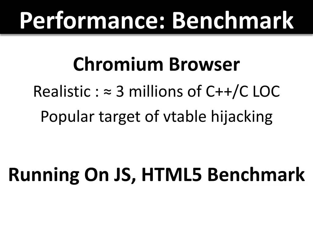 performance benchmark