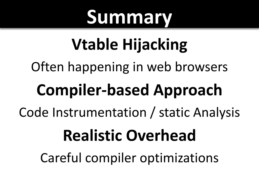 summary vtable hijacking often happening