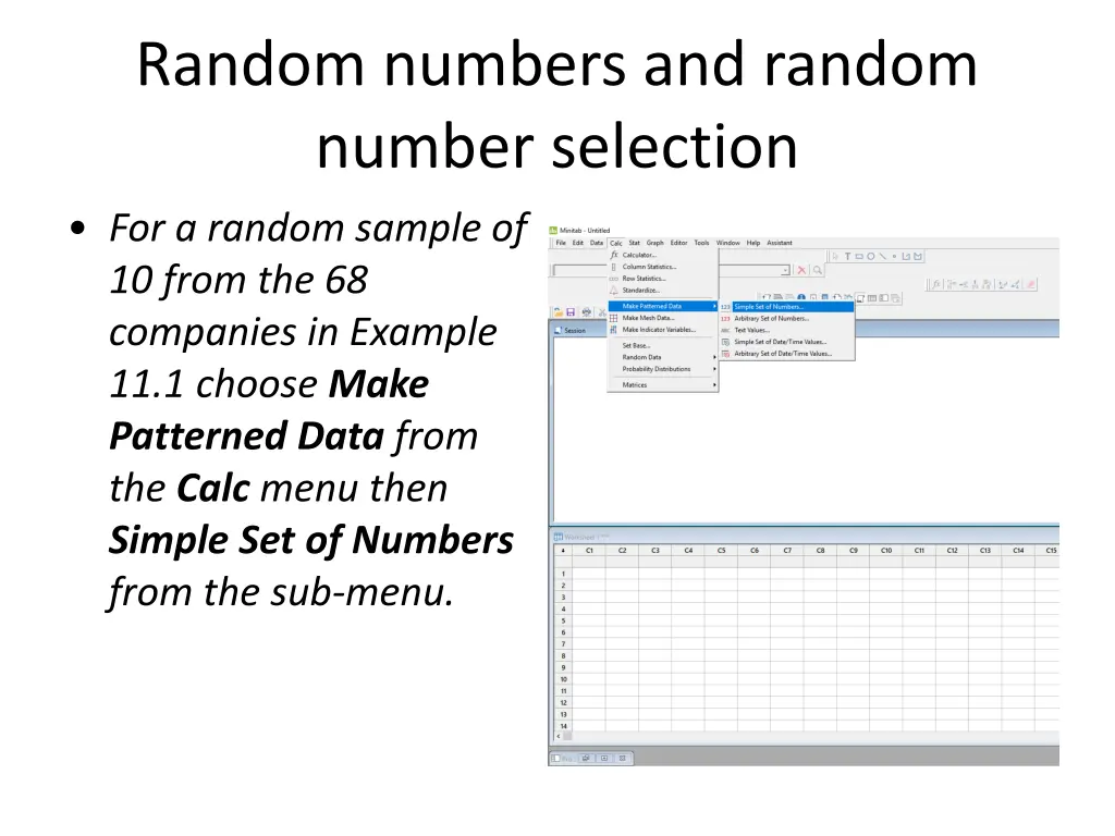 random numbers and random number selection