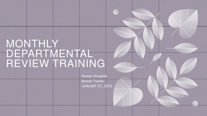 monthly departmental review training
