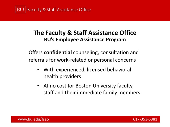 the faculty staff assistance office bu s employee