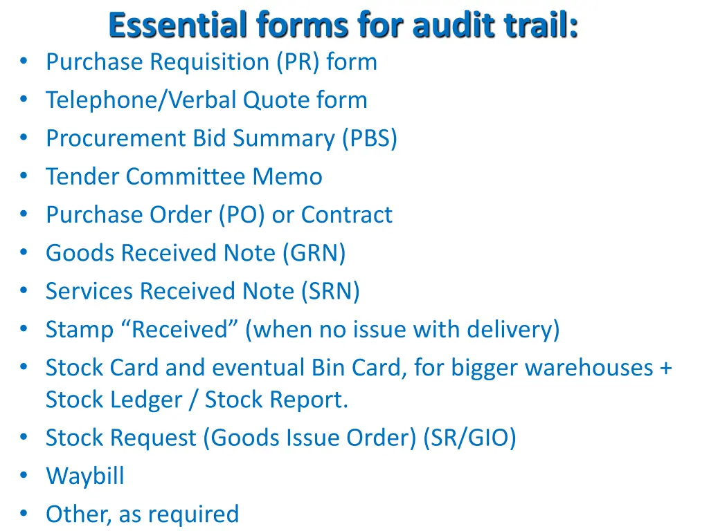 essential forms for audit trail purchase