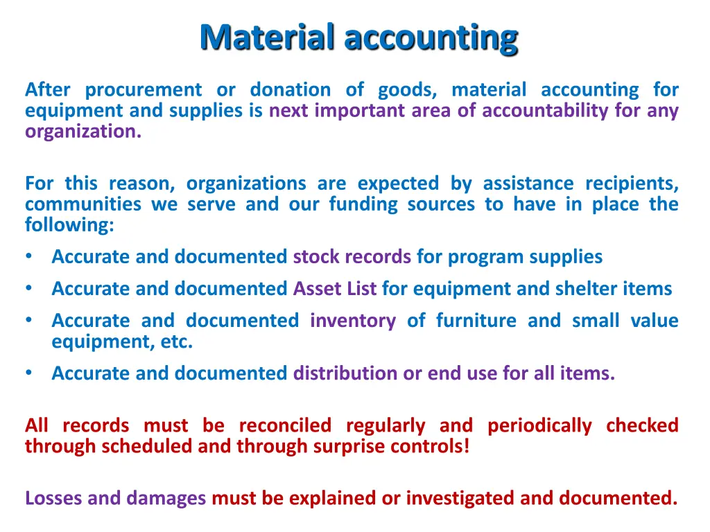 material accounting