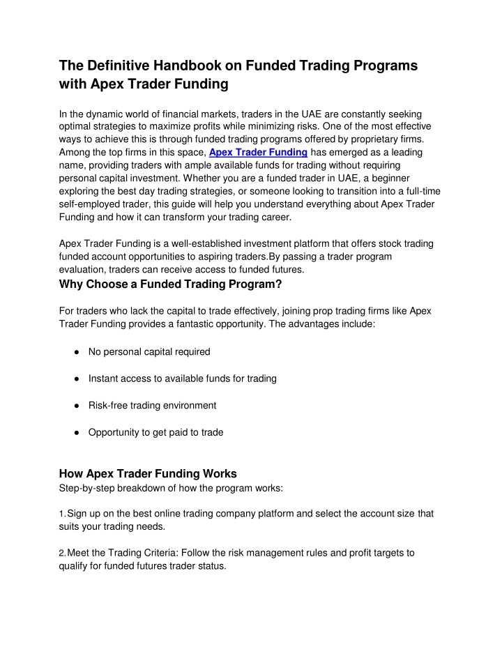 the definitive handbook on funded trading