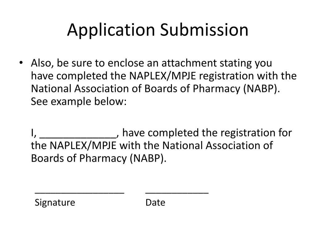 application submission