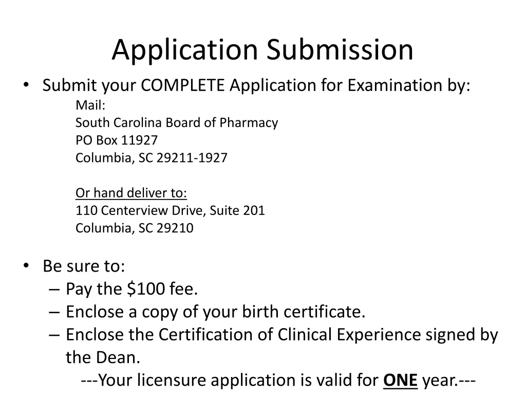 application submission submit your complete