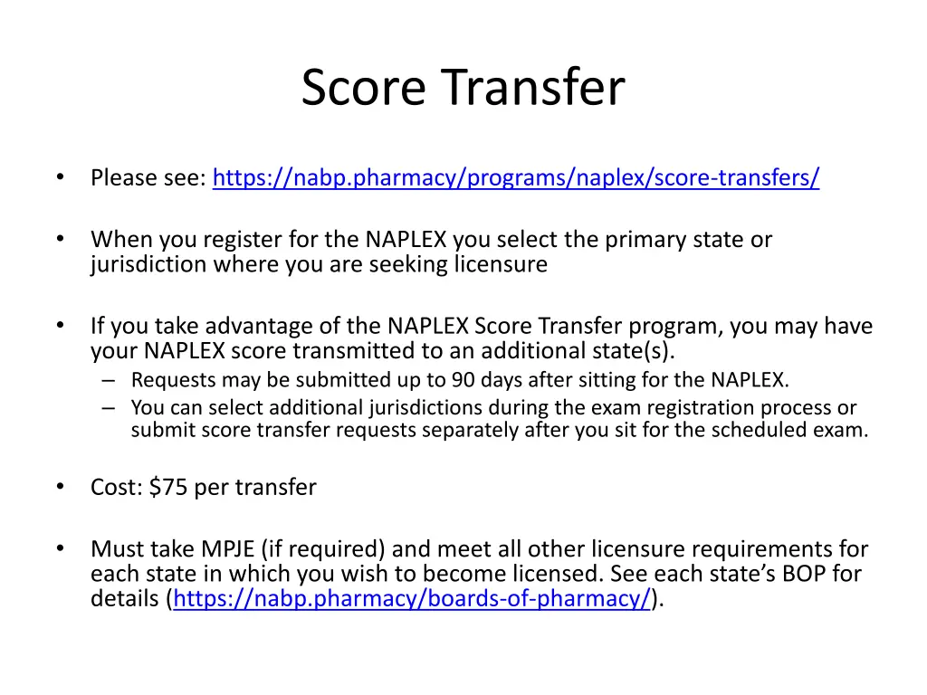 score transfer