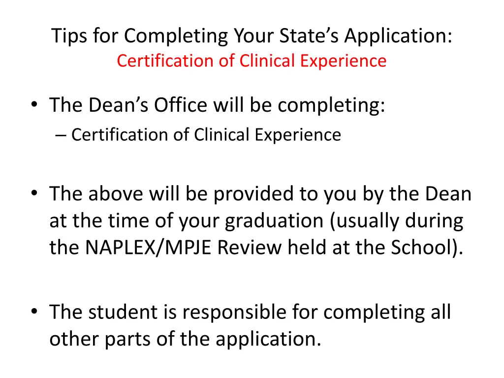 tips for completing your state s application