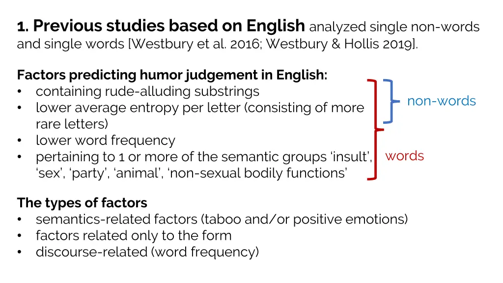 1 previous studies based on english analyzed