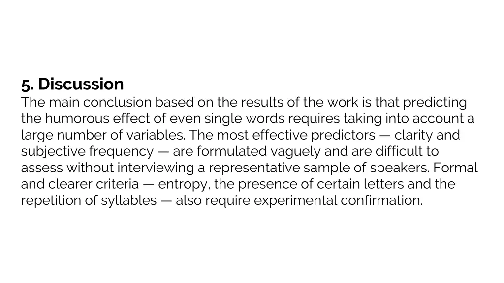 5 discussion the main conclusion based