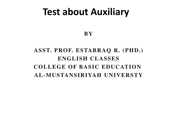 test about auxiliary
