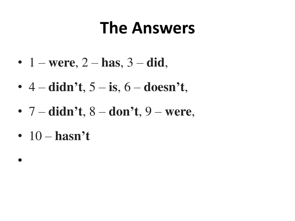 the answers