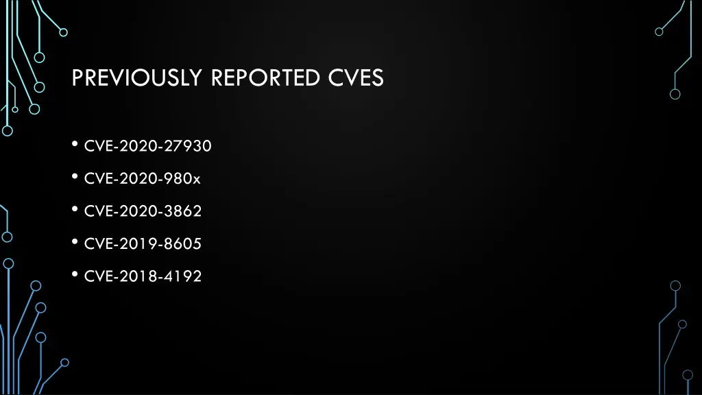 previously reported cves
