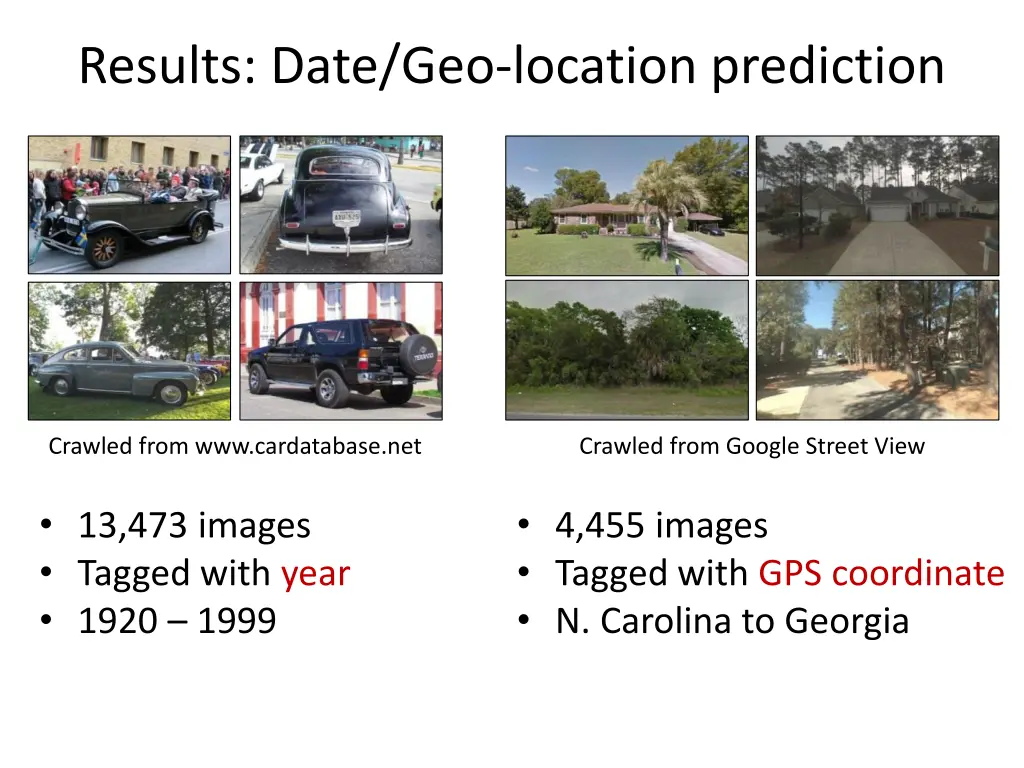 results date geo location prediction