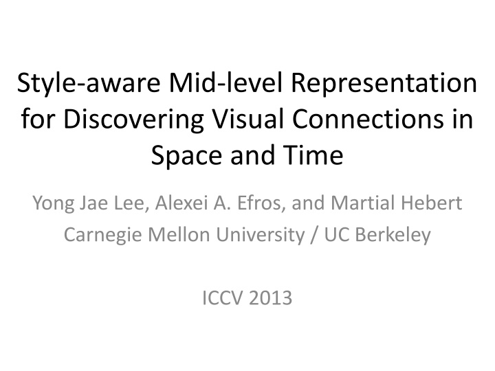 style aware mid level representation
