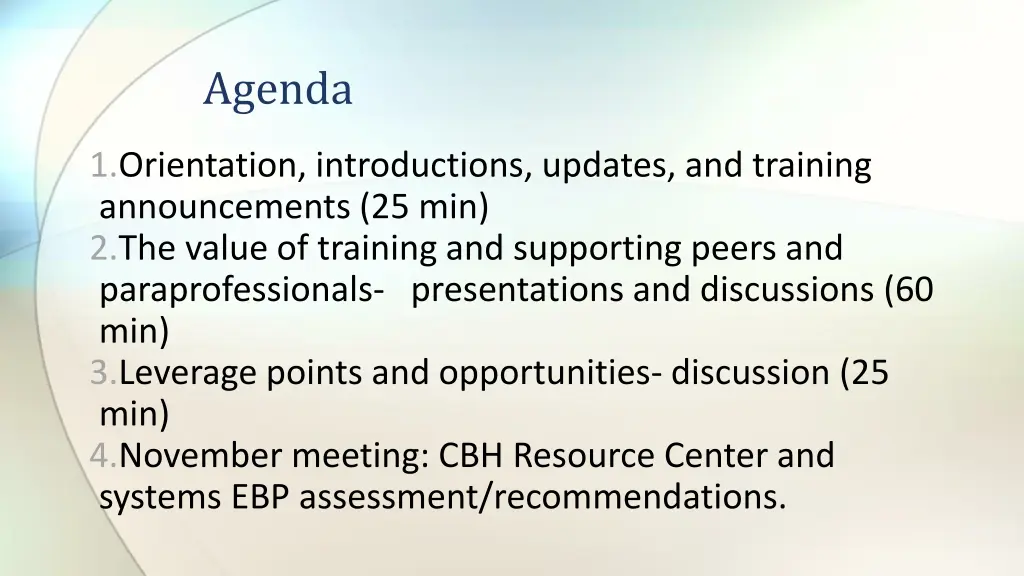 agenda