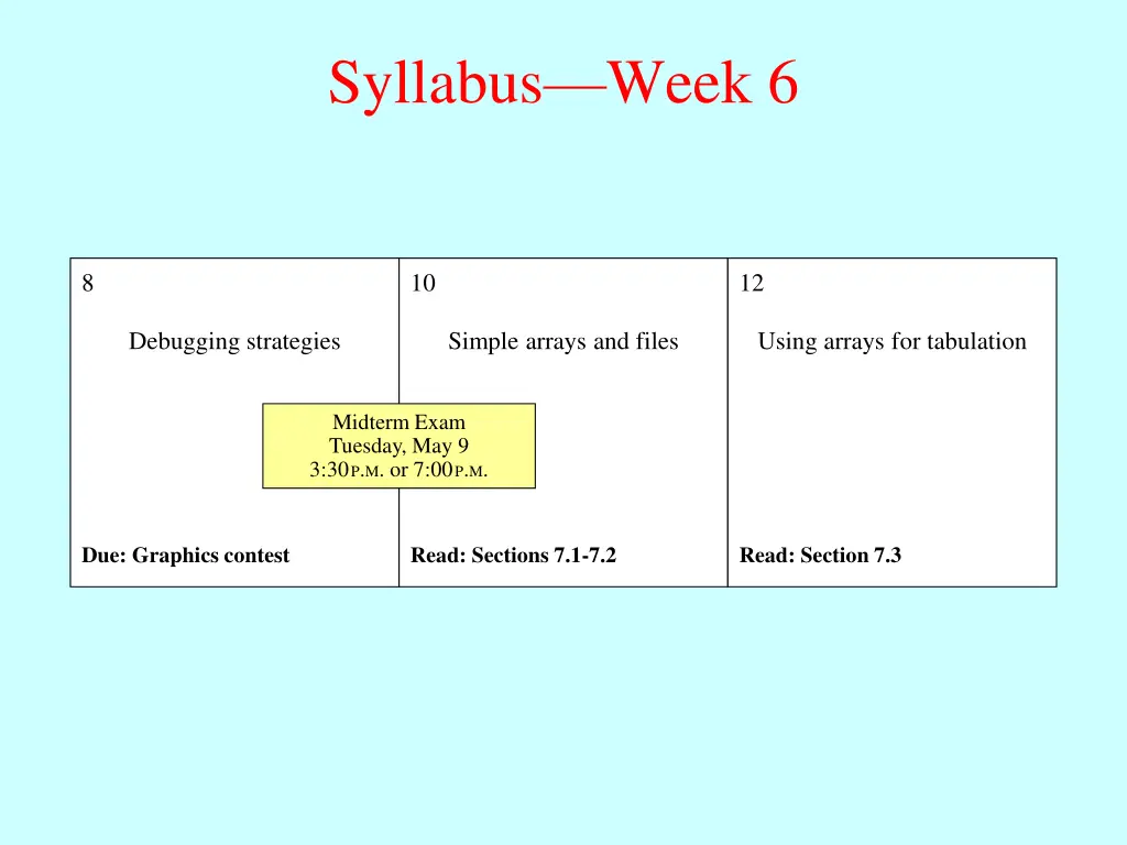 syllabus week 6