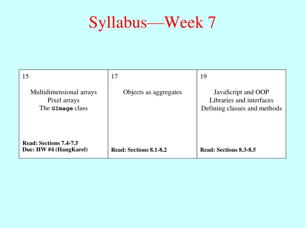 syllabus week 7