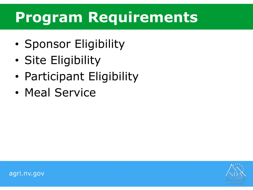 program requirements