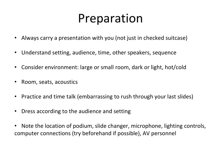 preparation