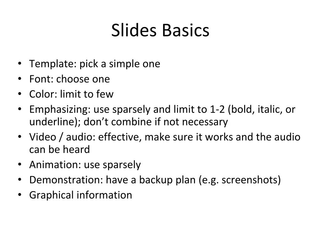 slides basics
