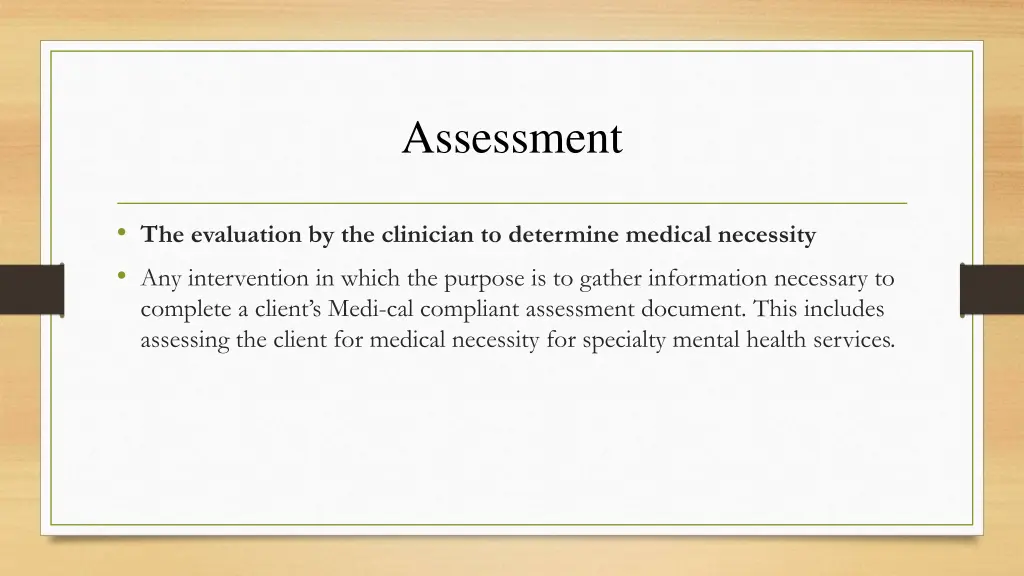 assessment