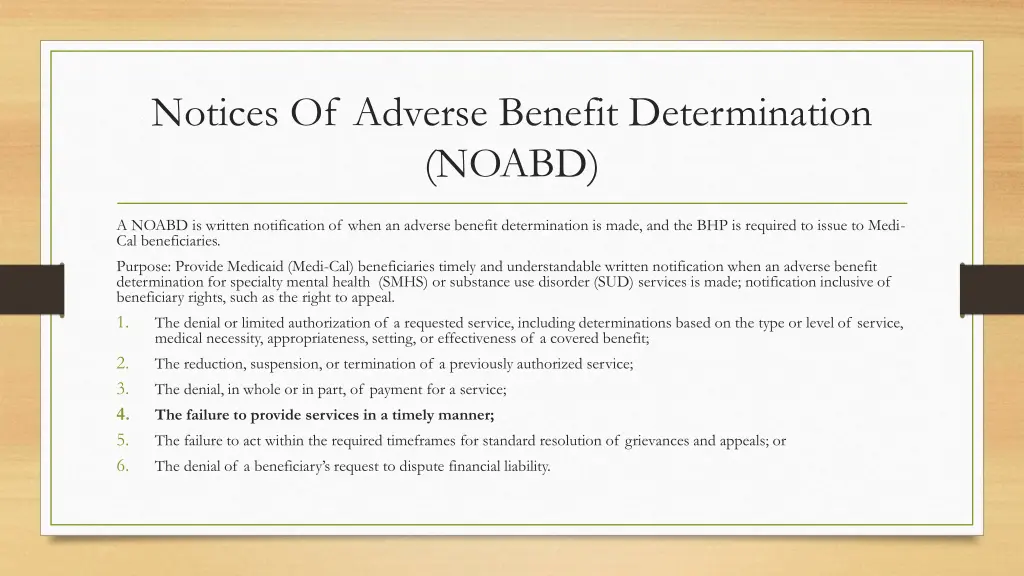 notices of adverse benefit determination noabd