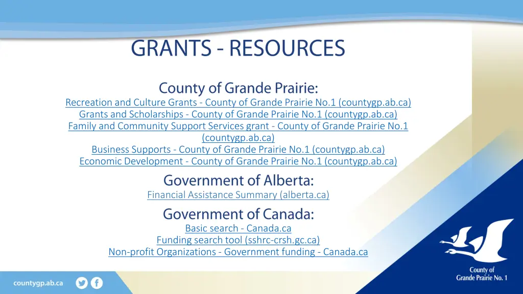 recreation and culture grants county of grande
