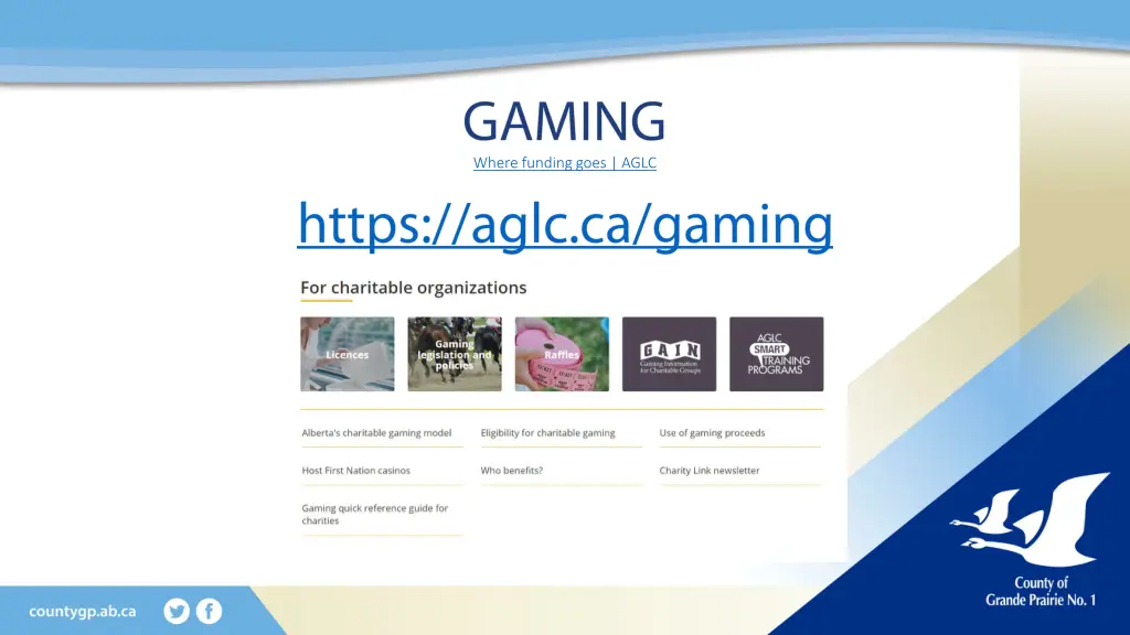 where funding goes aglc