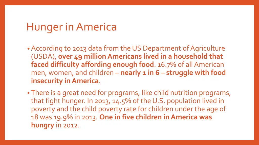 hunger in america