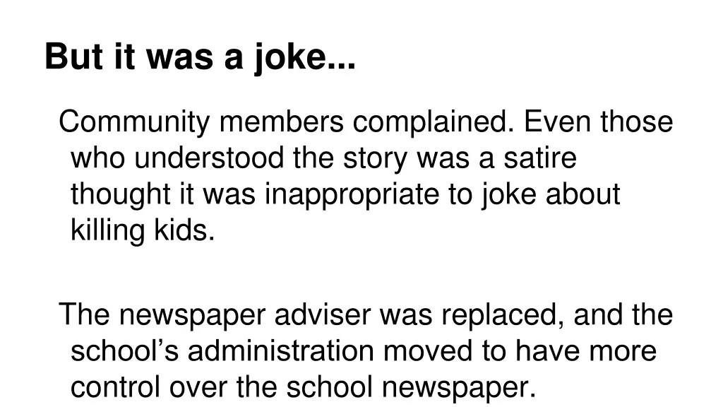 but it was a joke