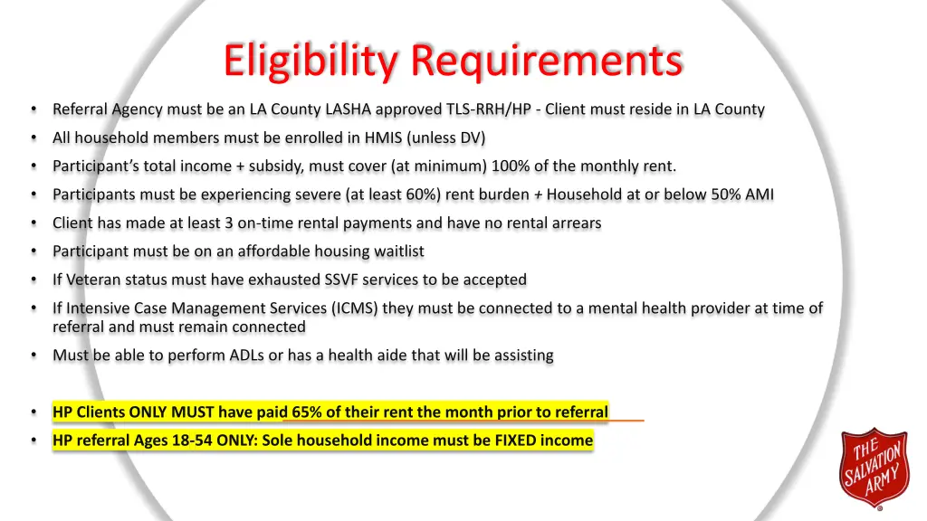 eligibility requirements