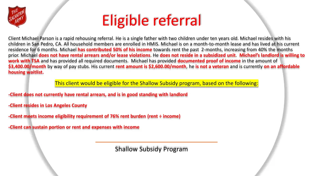 eligible referral