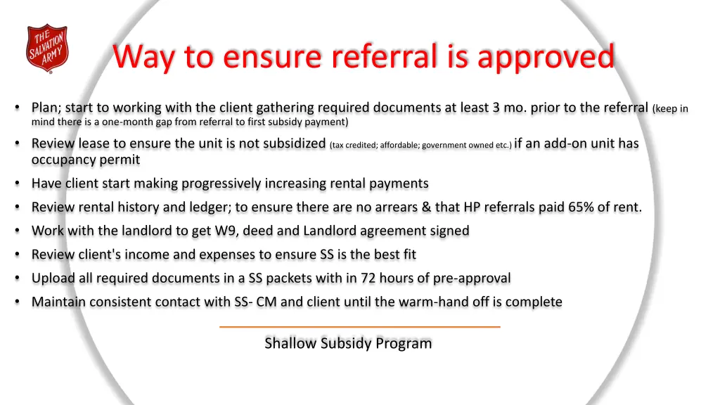way to ensure referral is approved
