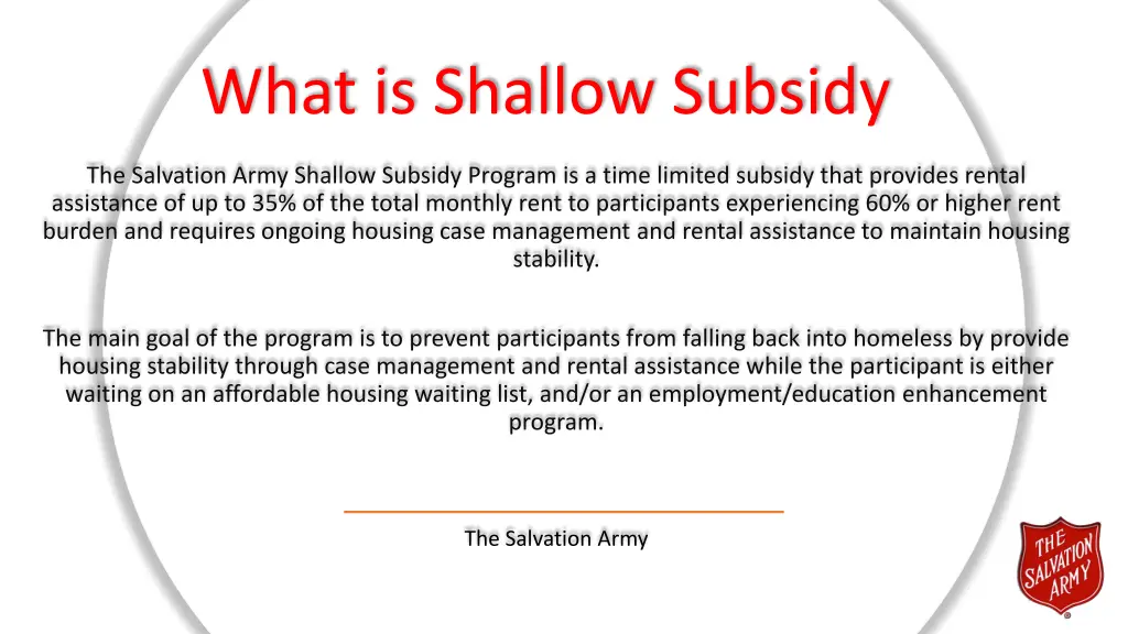 what is shallow subsidy