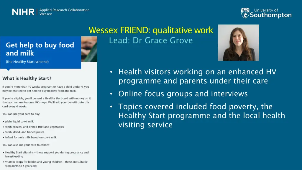 wessex friend qualitative work lead dr grace grove