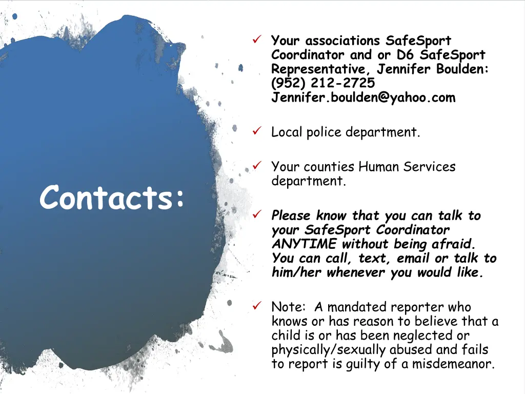 your associations safesport coordinator