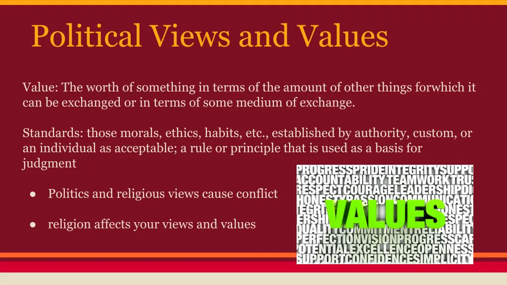 political views and values