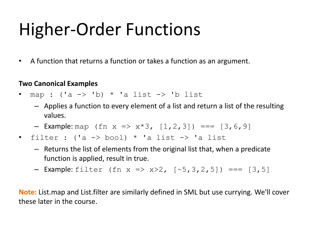 higher order functions
