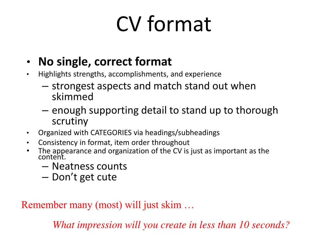 cv format