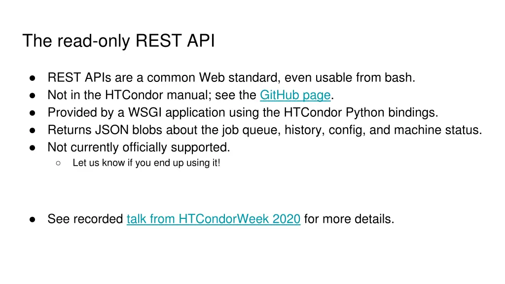 the read only rest api