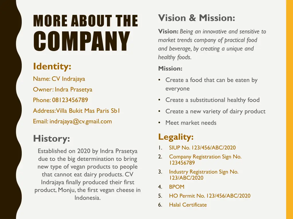 more about the company identity name cv indrajaya