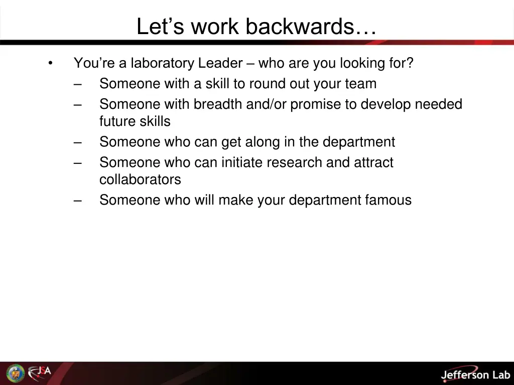 let s work backwards