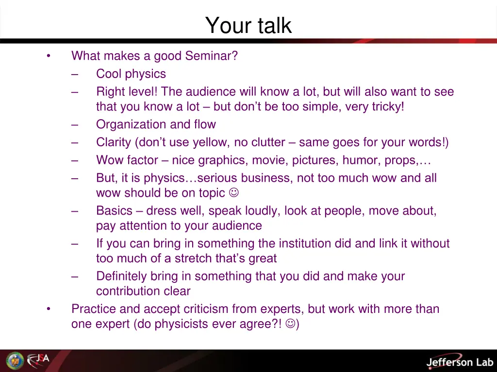your talk