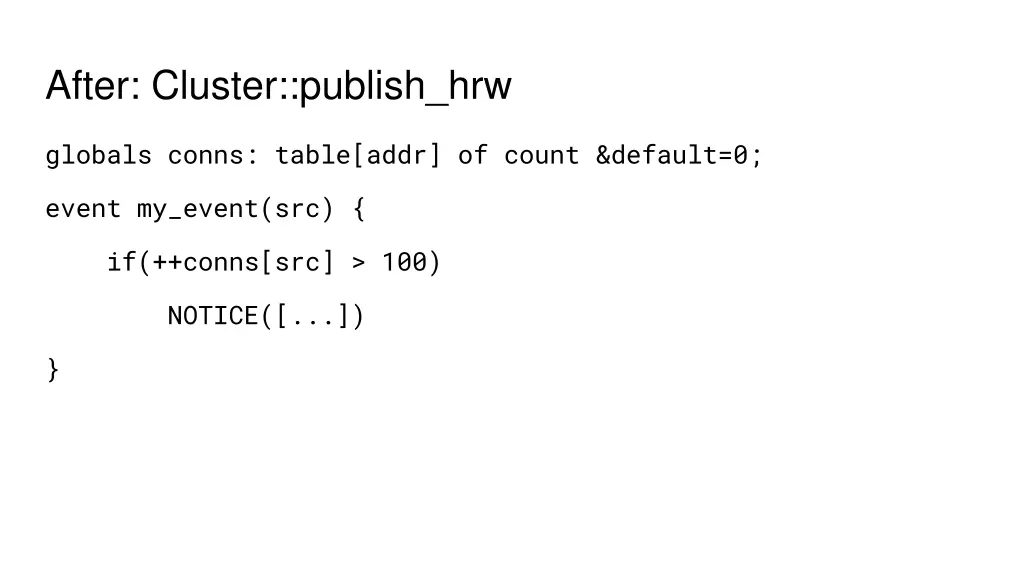 after cluster publish hrw 1
