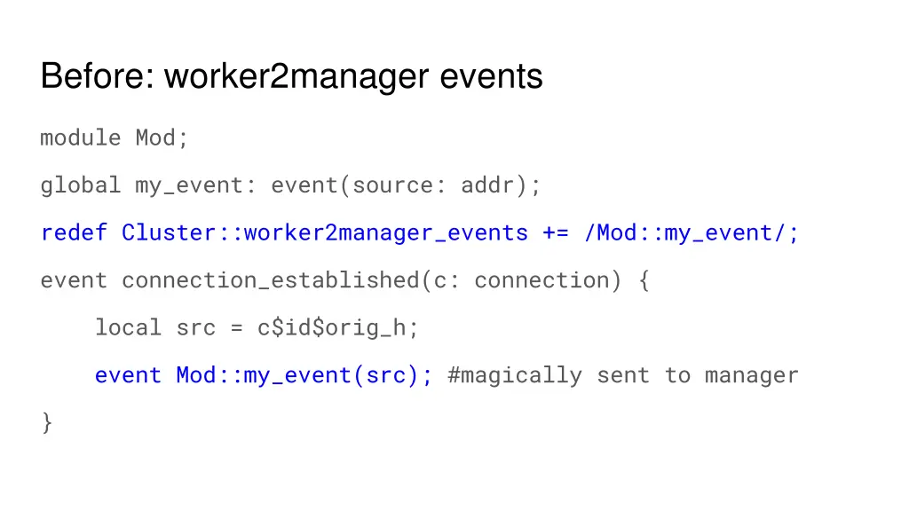 before worker2manager events