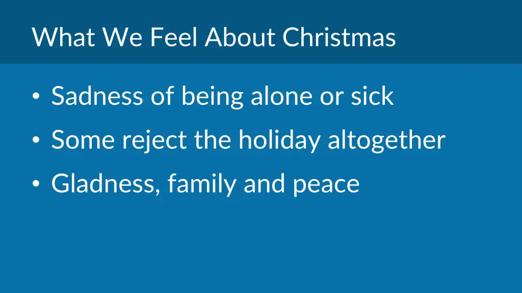what we feel about christmas