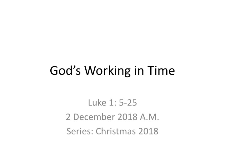 god s working in time