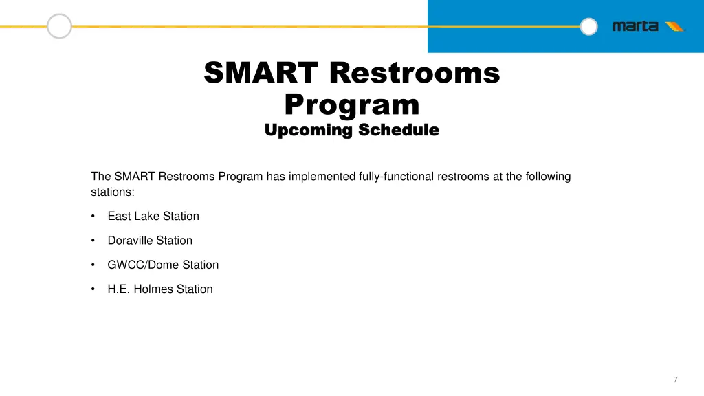 smart restrooms program upcoming schedule